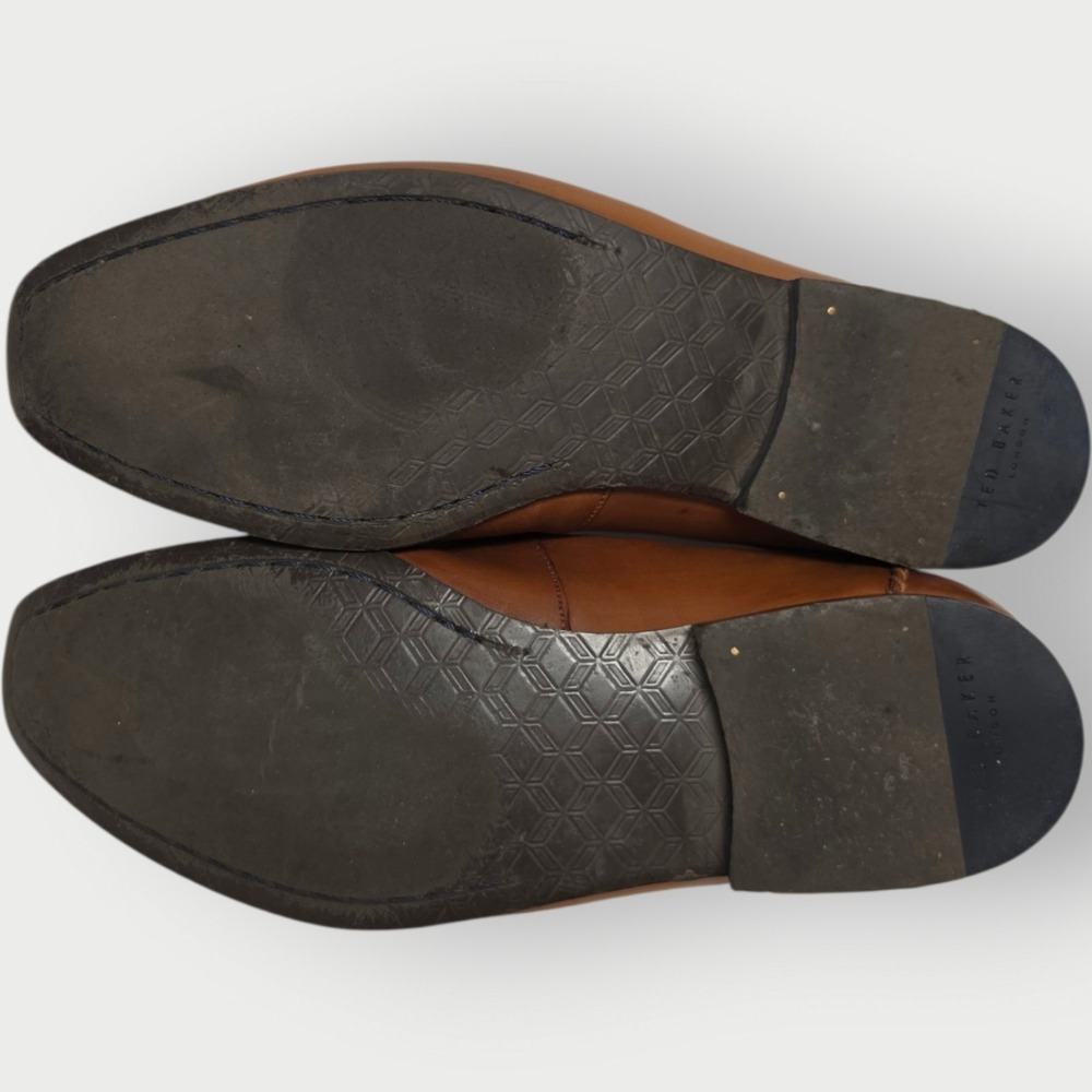Ted‎ Baker London Mens Brown Leather Loafers Slip On Moc Toe Dress Shoes Sz 10 - Picture 2 of 6